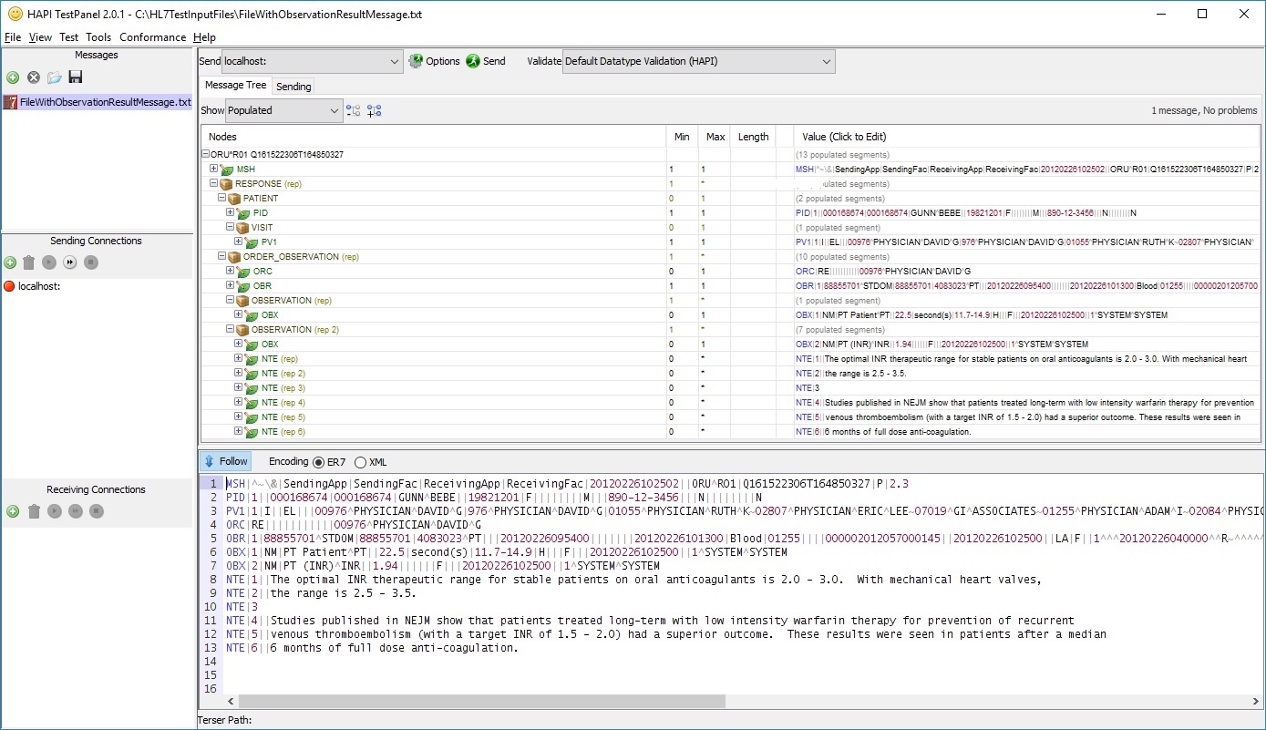 Message Data Hierarchy in HL7 2.x Messages